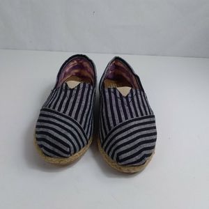 Tom's women linen cork sole shoe flats size W 7